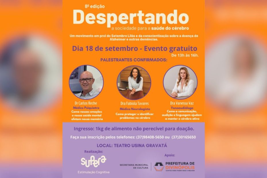Evento Despertando sobre sa&uacute;de do c&eacute;rebro ser&aacute; realizado em Divin&oacute;polis