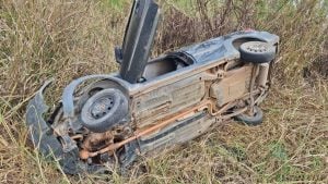 Saída de pista deixa homem ferido no km 210 da MG-050, em Córrego Fundo