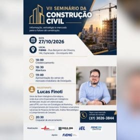 VII Seminário da Construção Civil será realizado em Divinópolis com apresentação de dados do mercado imobiliário