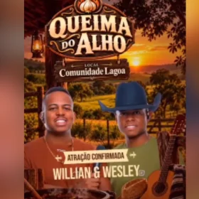 Willian e Wesley se apresentam na Comunidade da Lagoa, em Divinópolis, no dia 27 de setembro.