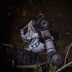 Acidente ocorreu na BR-494. Foto Polícia Militar RodoviáriaDivulgação