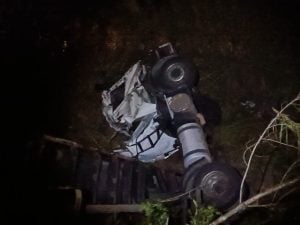 Acidente ocorreu na BR-494. Foto Polícia Militar RodoviáriaDivulgação