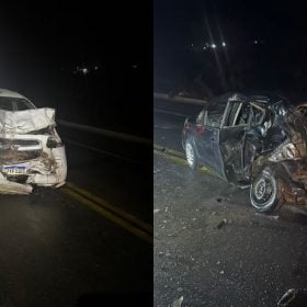 Acidente entre Fiat Palio e Chevrolet Spin deixa cinco feridos na BR-494, em Cláudio