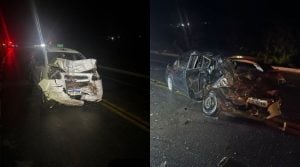 Acidente entre Fiat Palio e Chevrolet Spin deixa cinco feridos na BR-494, em Cláudio