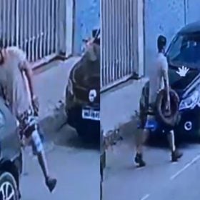 Ladrão furta pneu de carro no bairro Bom Pastor, em Divinópolis