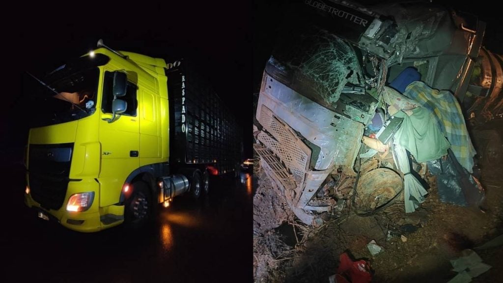 Motorista morre ap&oacute;s carretas baterem de frente na BR-262