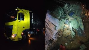 Motorista morre após carretas baterem de frente na BR-262