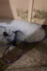 Temporal e chuva de granizo atinge a cidade de Perdigão