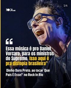 Dinho dedica m&uacute;sica a Vorcaro, STF e pol&iacute;ticos durante show: &ldquo;Que Pa&iacute;s &Eacute; Este&rdquo;