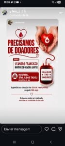 Família de Leandro pede doações de sangue para jovem internado após grave acidente de moto em Divinópolis