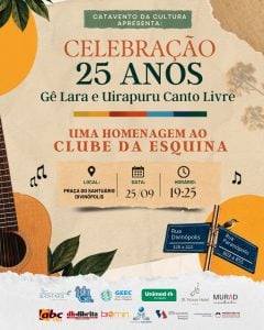 Praça do Santuário recebe homenagem ao Clube da Esquina pelos 25 anos do Uirapuru