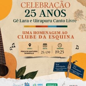 Praça do Santuário recebe homenagem ao Clube da Esquina pelos 25 anos do Uirapuru