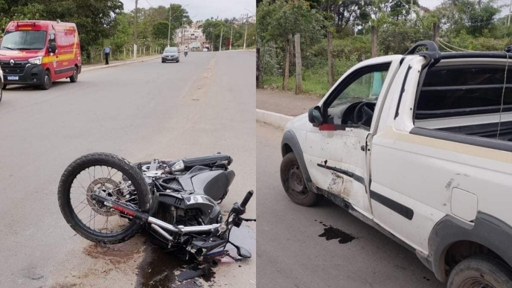 Mulher fica gravemente ferida ap&oacute;s acidente entre moto e caminhonete em Arcos