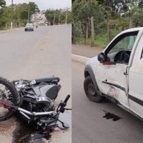 Mulher fica gravemente ferida após acidente entre moto e caminhonete em Arcos