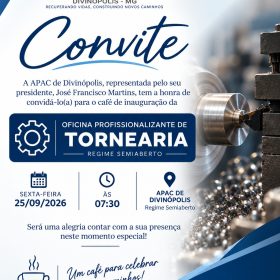 APAC Divin&oacute;polis inaugura primeira ind&uacute;stria-escola de tornearia do sistema prisional brasileiro