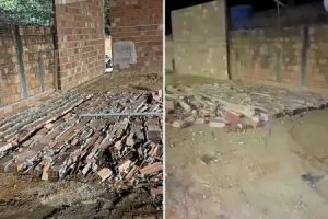 Muro de construção desaba e provoca a morte de criança e ferimentos em irmão gêmeo no Norte de Minas
