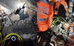 Homem fica soterrado ao entrar em galpão incendiado em Três Corações e é resgatado pelos Bombeiros