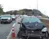Acidente com três veículos causa interdição temporária na BR-040 em Belo Horizonte