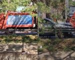 Carro colide com caminhão de coleta de lixo e atropela gari na Avenida dos Andradas, em Belo Horizonte
