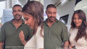 Paolla Oliveira e Diogo Nogueira se reencontram nos bastidores de campanha publicit&aacute;ria e geram expectativa entre f&atilde;s