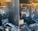 Homem provoca incêndio em apartamento, foge pela sacada e colide carro em poste em Uberlândia
