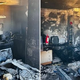 Homem provoca inc&ecirc;ndio em apartamento, foge pela sacada e colide carro em poste em Uberl&acirc;ndia