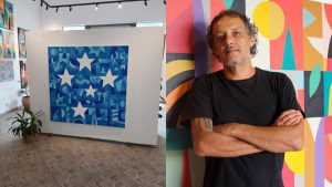 Artista de Tiradentes homenageia o Cruzeiro com quadro de grande porte e referência a Minas Gerais