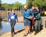 Equipes de resgate salvam botos-do-Araguaia isolados pela seca no rio Urubu, no Tocantins