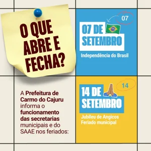 Por que dia 14 de setembro é feriado em Carmo do Cajuru? Entenda