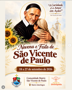 Novena de São Vicente de Paulo começa em Divinópolis