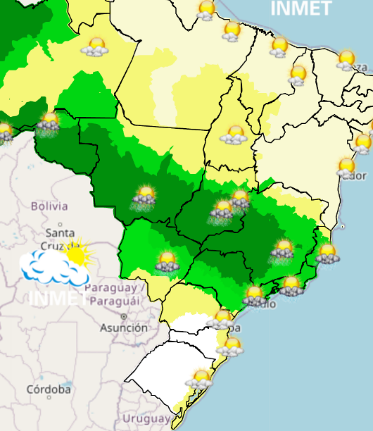 Previs&atilde;o do tempo indica chuva e queda de temperatura em Divin&oacute;polis