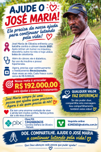 Vaquinha ajuda Zé Maria a continuar tratamento contra o câncer