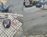 Batida entre carro e moto deixa dois jovens feridos na rua Goi&aacute;s, em Divin&oacute;polis