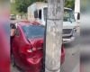 Acidente entre carro e caminh&atilde;o registrado na Rua Pitangui, em Divin&oacute;polis