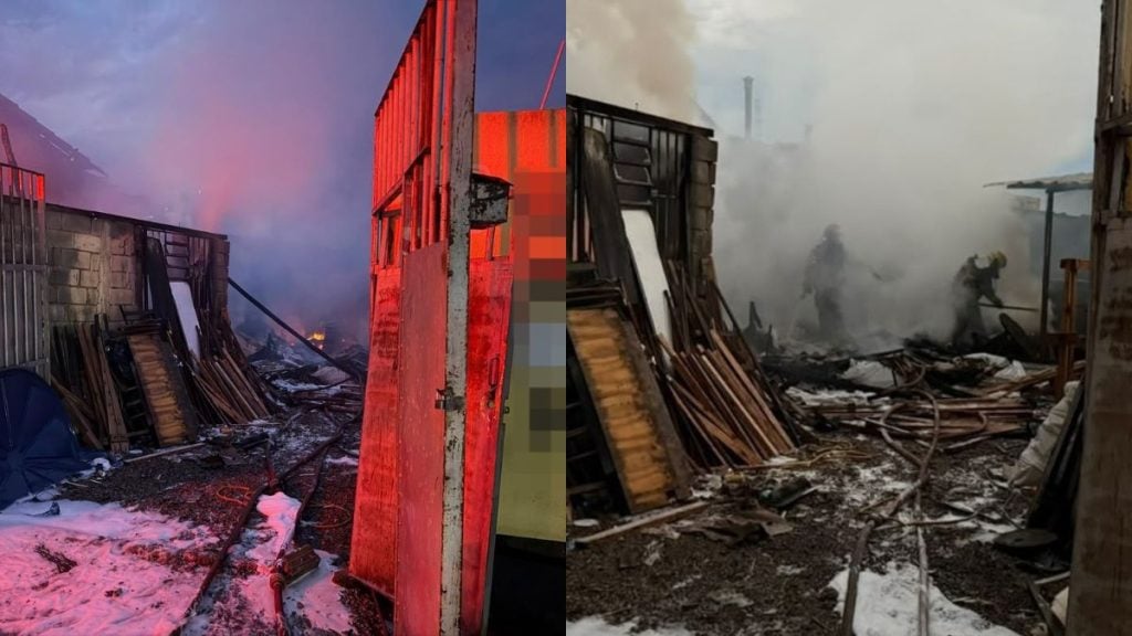 Inc&ecirc;ndio em f&aacute;brica de m&oacute;veis r&uacute;sticos e pallets no bairro Vista Alegre, em Divin&oacute;polis.