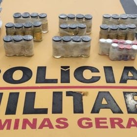 Anabolizantes e comprimidos de horm&ocirc;nio apreendidos durante abordagem na MG-050, em Divin&oacute;polis