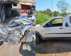 Acidente entre motocicleta e Fiat Strada na BR-494 em Divinópolis
