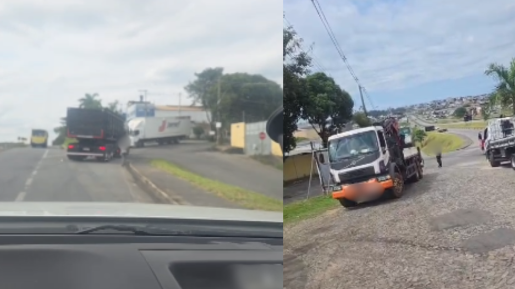 Carretas na contram&atilde;o causam transtornos no bairro LP Pereira