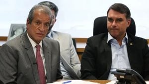 Valdemar Costa Neto durante reunião com dirigentes do Partido Liberal em Brasília.