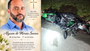Alysson de Morais Soares, de 42 anos, vítima de acidente de motocicleta na MG-050