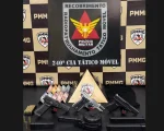 Pol&iacute;cia Militar apreende tr&ecirc;s pistolas e muni&ccedil;&otilde;es em Divin&oacute;polis