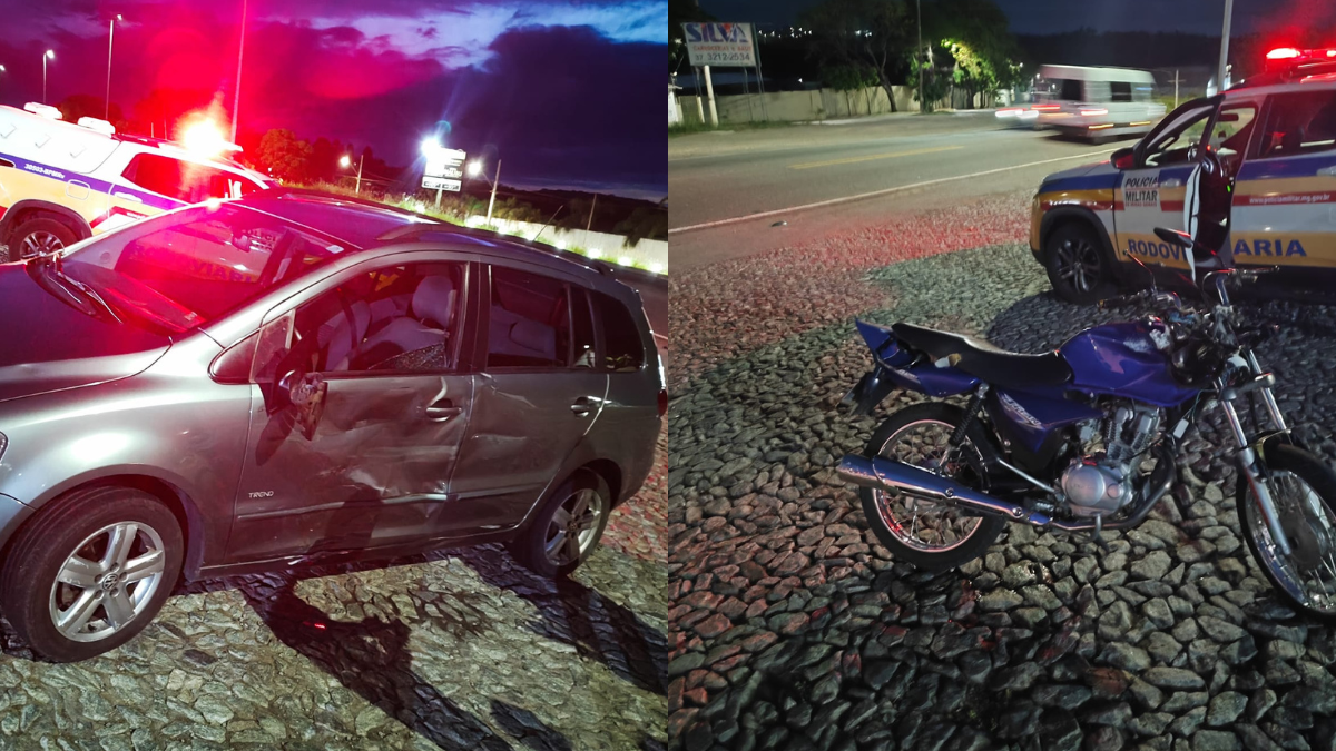 Motociclista fica ferido em acidente na BR-494 em Divin&oacute;polis