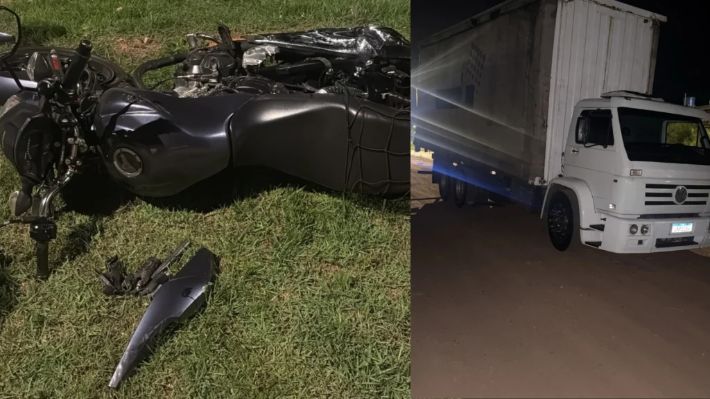 Acidente entre moto e caminh&atilde;o deixa duas pessoas feridas na MG-431