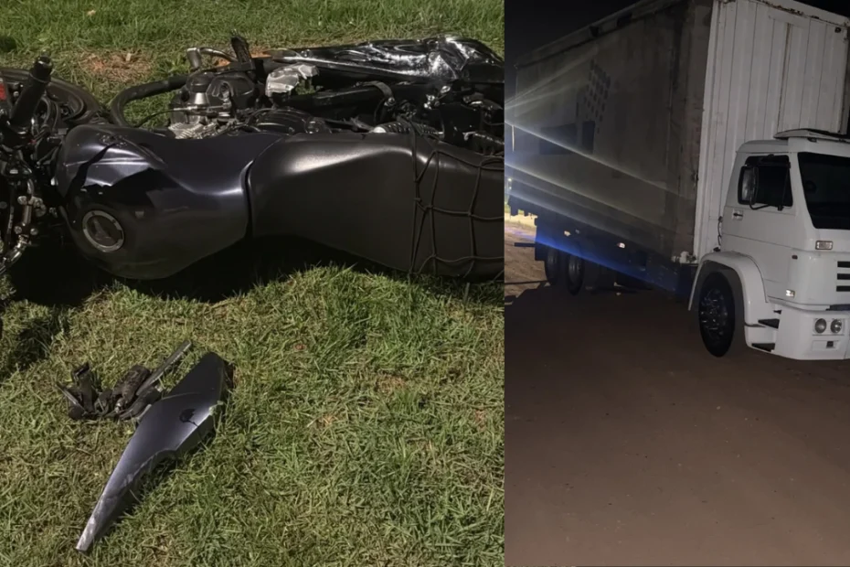 Acidente entre moto e caminh&atilde;o deixa duas pessoas feridas na MG-431