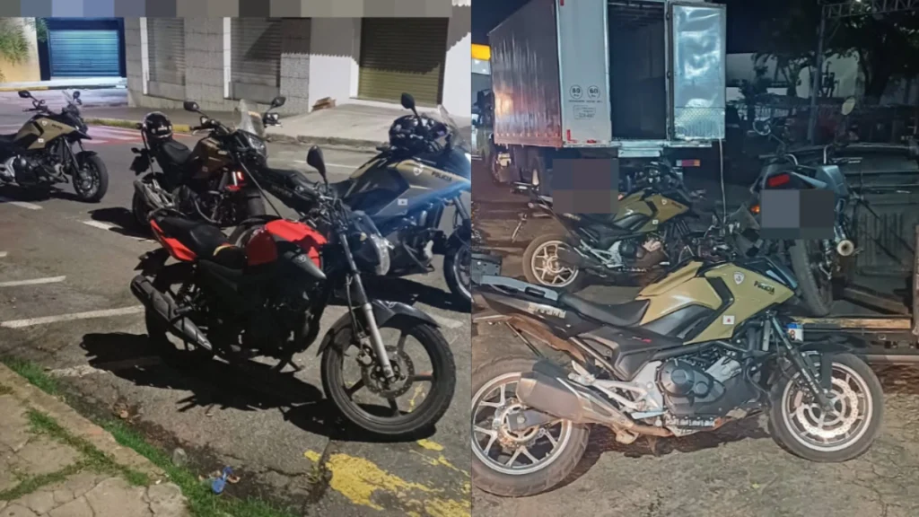 Policiamento motorizado da Pol&iacute;cia Militar durante opera&ccedil;&atilde;o de tr&acirc;nsito em Par&aacute; de Minas