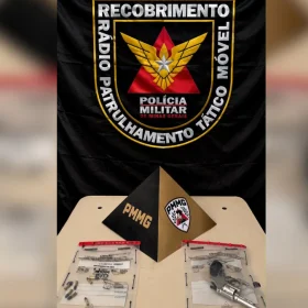 Revólver calibre .22 e sete munições apreendidos pela Polícia Militar em Formiga