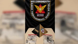 Revólver calibre .22 e sete munições apreendidos pela Polícia Militar em Formiga