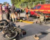 Colis&atilde;o entre carro e motocicleta na MG-050