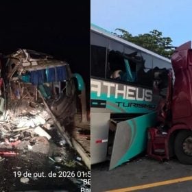 Acidente com &ocirc;nibus que saiu de Nova Serrana deixa um morto e 40 feridos na BR-381