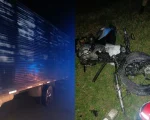 Acidente entre motocicleta e caminh&atilde;o na MG-050, em Ita&uacute;na